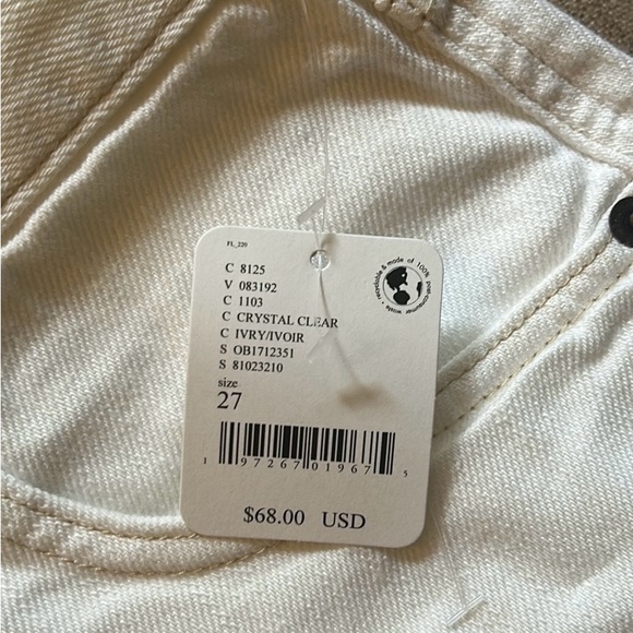 Free People We The Free Size 27 Denim Shorts Ivory NWT! - Picture 4 of 8